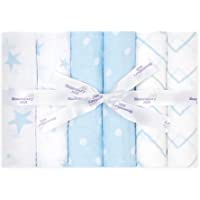 Los mejores  - Bloomsbury Mill - Muselinas de Alta Calidad - 100% Algodón Orgánico Puro - Estampado de Estrellas- Espiga y Lunares…
